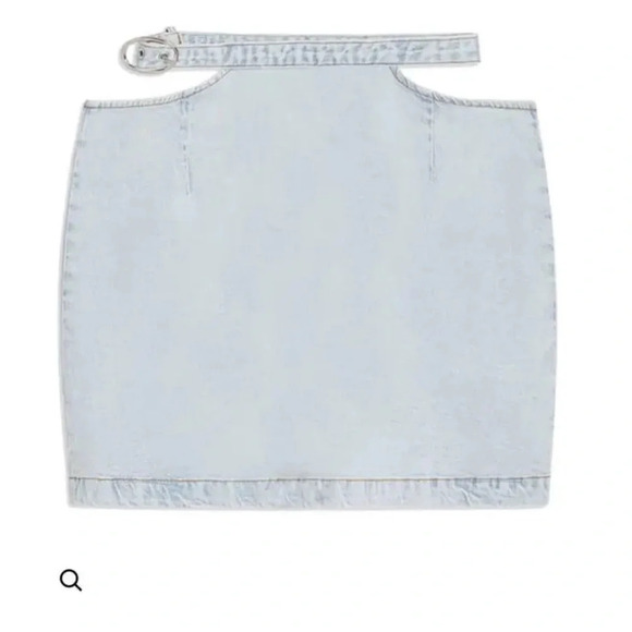 Weworewhat Side Cutout Denim Mini Skirt Large - Picture 3 of 7